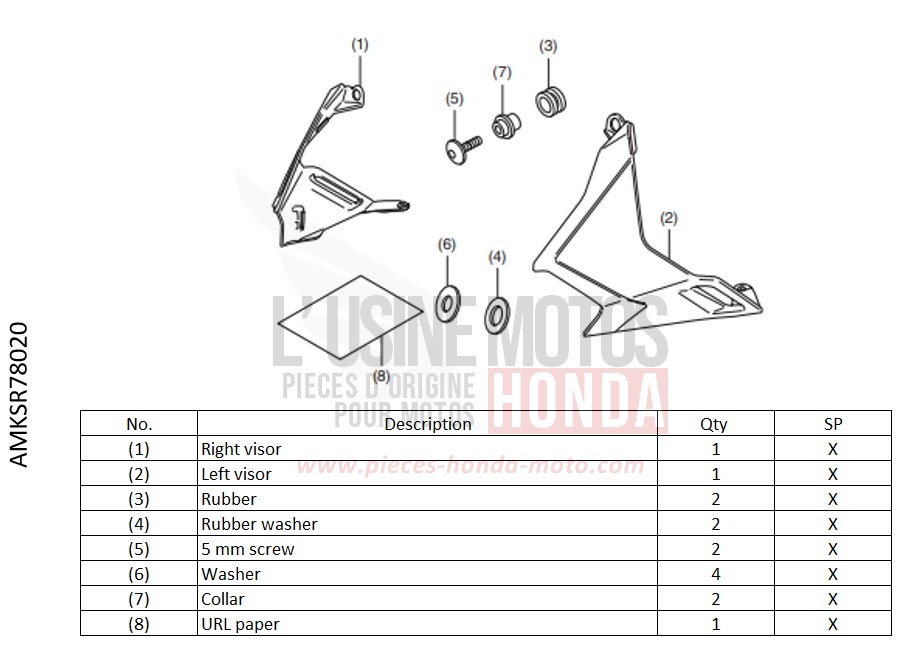 KIT,VISOR de Africa Twin DCT PEARL GLARE WHITE (NHB53H) 2022